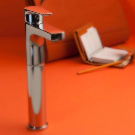 Bongio Pi7 Смеситель для раковины с высоким изливом, цвет хром, артикул 07532CRPR