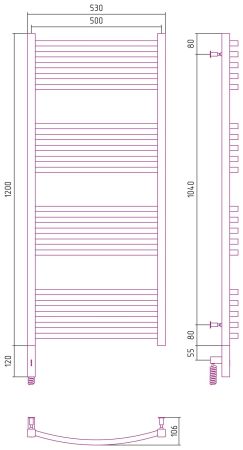 Полотенцесушитель электрический АРКУС 3.0 1200х500 МЭМ левый (Матовый белый), артикул 30-5704-1250