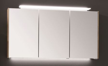 Puris D.Light, зеркальный шкаф с навесной LED подсветкой 1200 мм, цвет дуб натуральный, артикул SET432D02(785/185)