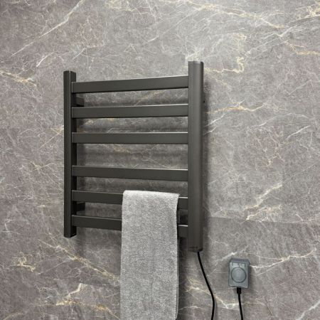 Полотенцесушитель электрический Fixsen BASIC 600х500 FX-7400F, графит, артикул FX-7400F