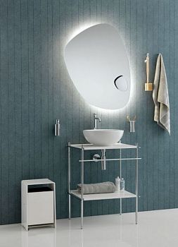 Stil Haus Hashi, настенная металлическая консоль с деревянной полкой, цвет белый матовый