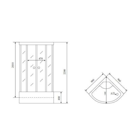 Душевая кабина Timo Standart Silver Fabric T-6690SF, 90x90x220, артикул T-6690SF