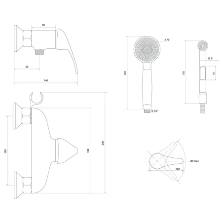 Гигиенический душ со смесителем Славен СЛ-ОД-В41, хром, артикул СЛ-ОД-В41