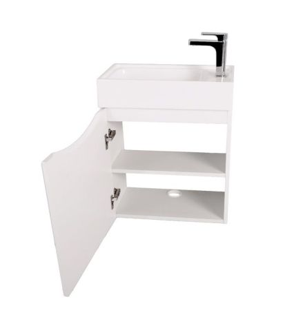 LIBERTY База под раковину подвесная с одной распашной дверцей, Bianco Lucido, 400x220x500, Liberty-400-1D-SO-BL-L, артикул Liberty-400-1D-SO-BL-L