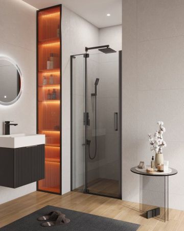 SLIDER-B-1-80/90-GRIGIO-GM Душевая дверь, артикул SLIDER-B-1-80/90-GRIGIO-GM