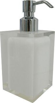 Gedy Rainbow, настольный дозатор с загнутой металлической помпой, цвет хром - белый