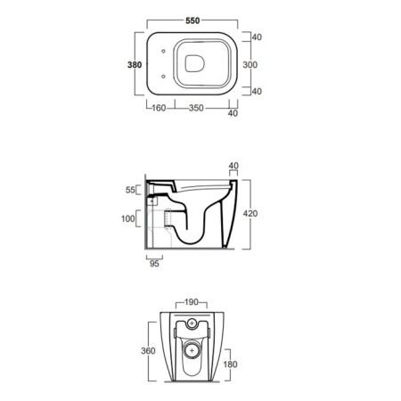 Simas Henges Унитаз напольный безободковый 38х55 см, цвет moka mat(без креплений F91), артикул HE01 moka mat