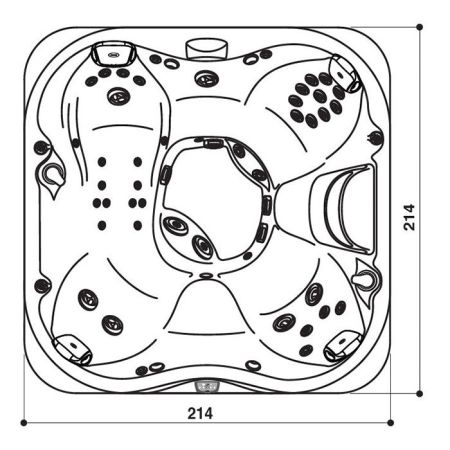 JACUZZI J355 Минибассейн отдельност.цвет акрила Midhight (99) внешняя панель SMOKED EBONY, 214х214х94, артикул ZC62ZY0EW40