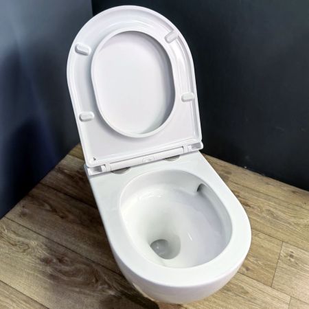 Унитаз подвесной Maretti Elena (торнадо) безободковый с микролифтом, EA10PBM73-844, белый, артикул EA10PBM73-844