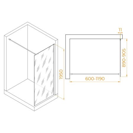 Душевая перегородка RGW WA-002 (Тонированное (Серое), 900), артикул 35100209-31