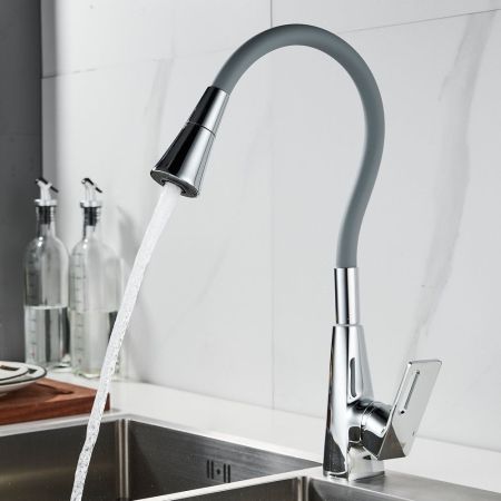 Смеситель для кухни с гибким изливом Raffine F313-9, хром