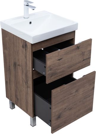 Тумба под раковину Aquanet Алвита New 50 напольная, дуб веллингтон табак, артикул 00344126