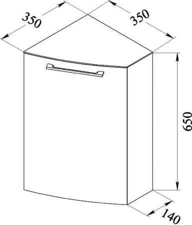 Тумба для ванной без раковины Тока 3 R белая, артикул 167493