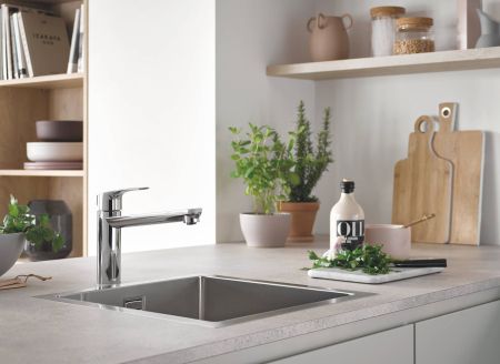 Смеситель для кухни GROHE Eurosmart 2021, средний излив, хром (30463000), артикул 30463000