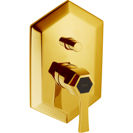 CISAL Cherie Внешняя часть встраиваемого однорычажного смесителя для ванны/душа, цвет золото/черный матовый, артикул CH0021007C