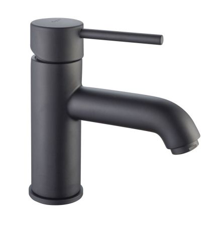 Emmevi Piper, однорычажный смеситель для раковины с донным клапаном, цвет черный матовый, артикул 45003/NEO