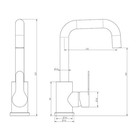 Смеситель для раковины Esko OL26MB, черный, артикул OL26MB