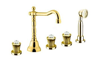 Смеситель на борт ванны Fiore VENERE SKY (SWAROVSKI®) 13OO0607, золото