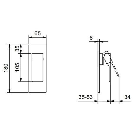 Fantini Mint Смеситель для душа, встраиваемый, на 1 источник, (наружняя часть), цвет: хром, артикул 34 02 F863B