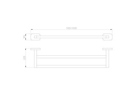 Полотенцедержатель двойной WONZON & WOGHAND GRAFFITY, Темный графит (WW-9311)