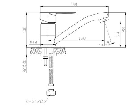 Смеситель для кухни VODA Snow white SW 15 TW
