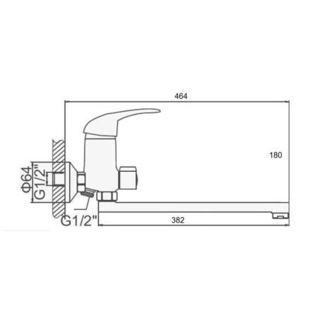 Смеситель для ванны D-Lin D146406, хром