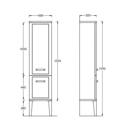 Kerama Marazzi Пенал POMPEI напольный\подвесной 150, белый глянцевый, артикул PO.N.150\WHT