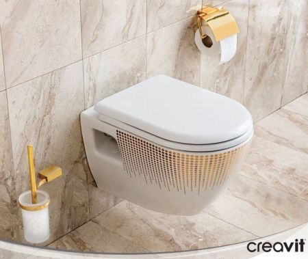 Унитаз Creavit Terra TP325-11CB00E-NA00 подвесной Белый с декором без сиденья, артикул TP325-11CB00E-NA00