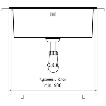 Кухонная мойка GranFest 5344, нержавеющая сталь, артикул 5344 нерж
