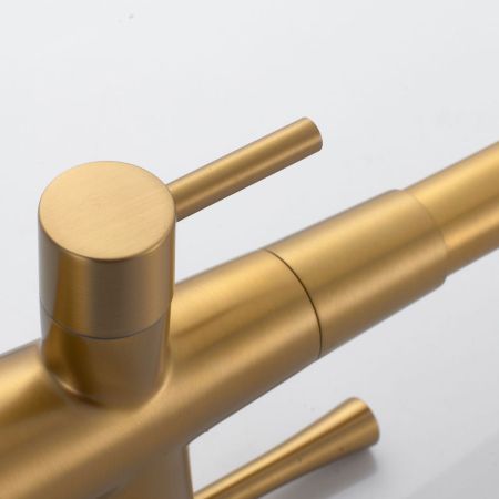 Смеситель для кухни с подключением фильтра Shevanik S528G, золотой сатин, артикул S528G