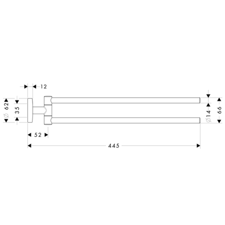 HG Logis Полотенцедержатель 445мм, двойной поворотный, цвет: хром, артикул 40512000
