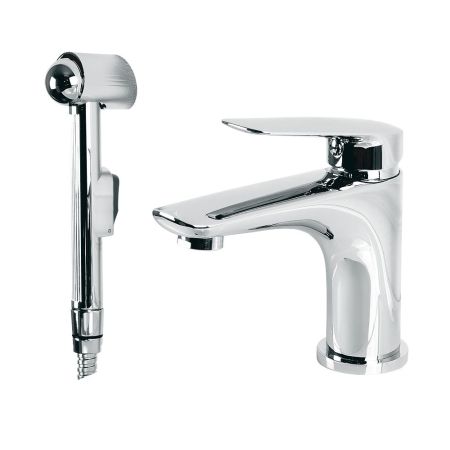 LAGUNA Смеситель для раковины моноком., с гигиеническим душем, хром