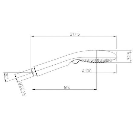 Ручной душ, Bossini, Syncronia, размер душевого диска, мм-100, форма-круглая, количество режимов-3, тип струи-Wide Rain, Rain Concetraded, Combined Rain, материал-ABS пластик, Easy-Clean, цвет-хром, артикул B00805.030