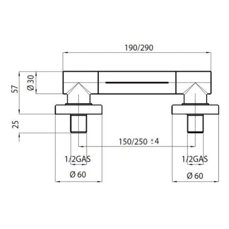 Bossini CASCATA-WALL Излив для ванной или душа "КАСКАД", цвет хром Bossini CASCATA-WALL Излив для ванной или душа "КАСКАД", цвет хром