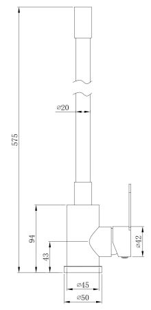 Смеситель для кухни, Snake гибкий излив черный, графит артикул: K44Grafit, артикул K44Grafit