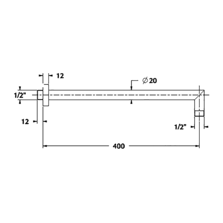CISAL Cherie Держатель верхнего душа настенный, L400, цвет хром, артикул DS01337021