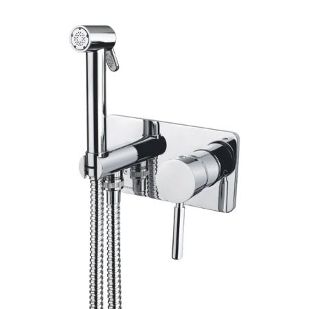 FORTIS Смеситель для биде скрытого монтажа моноком. с гигиен.душем, прямоуг,хром, артикул 25042