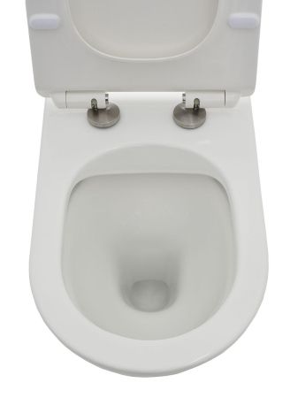 AQM3001 Унитаз напольный приставной сиденьем SoftClose, технология смыва Rimless. 580x370x430, артикул AQM3001