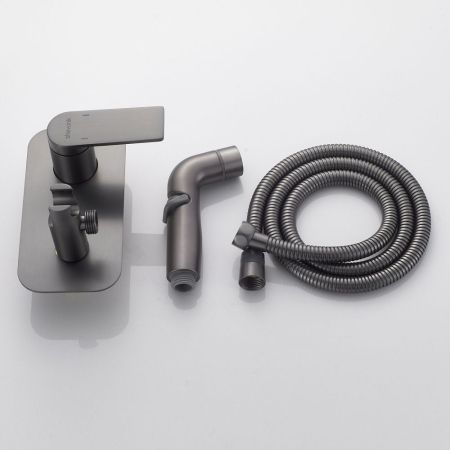 Гигиенический душ со смесителем Shevanik S4105T, оружейная сталь, артикул S4105T