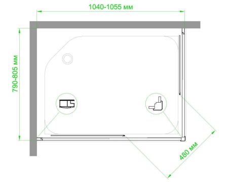 Душевой уголок Royal Bath RB HPD-C 105х80х200 (матовое), артикул RB8105HPD-C