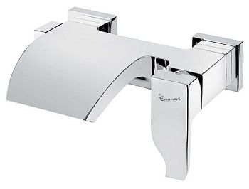 Emmevi Niagara, однорычажный смеситель для ванны с широким изливом, без набора для душа, цвет белый матовый