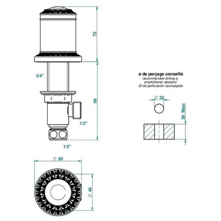 THG MALMAISON METAL Вентиль смесителя для раковины, цвет состаренный никель THG MALMAISON METAL Вентиль смесителя для раковины, цвет состаренный никель