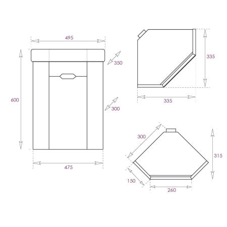 Тумба Onika Айленд 35 подвесная, белая, угловая (ум. Line), артикул 103502