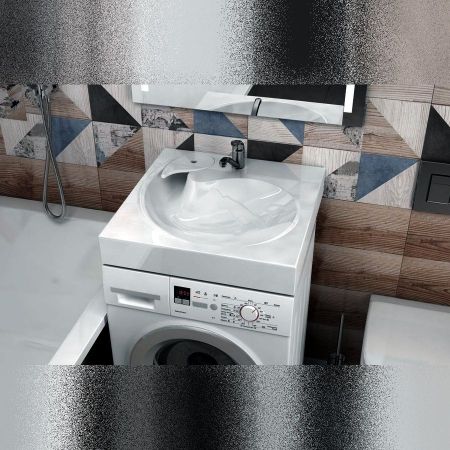 Раковина над стиральной машиной Maretti AS13SM51-844, белая, артикул AS13SM51-844