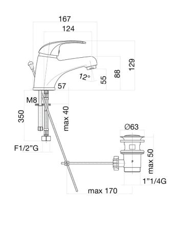 Смеситель для раковины Fiore NEXUS 43CR2510, хром, артикул 43CR2510