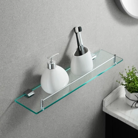 Полка стеклянная Rose RG1719, хром, артикул RG1719