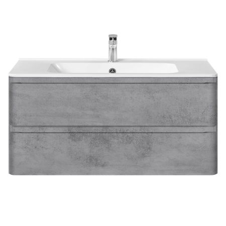 База под раковину Vico 1000 подвесная, 2 выкатных ящика soft close, Beton, артикул VMC-2V100BT