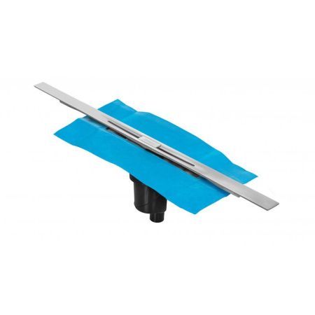 Желоб BERGES водосток SIMPEL 1000, хром глянец, S-сифон D50/105 H50 вертикальный, артикул 091013