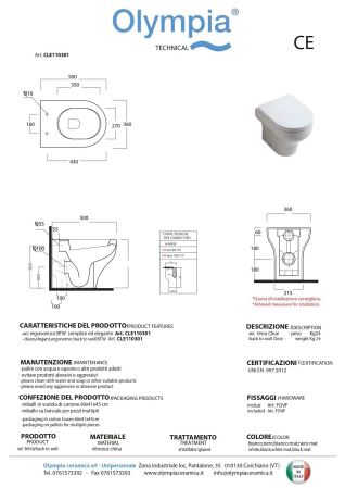 Olympia Clear, напольный безободковый унитаз 50x36xh42 см, цвет черный матовый