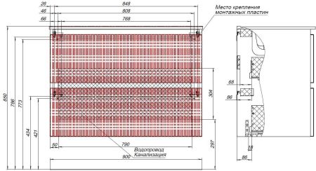 Тумба под раковину Aquanet Джейн (Flat) 90 мисти грин, артикул 00335435